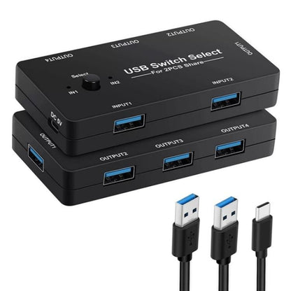 U7 PC Game Console 4 In 1 USB Switch HUB 2 Input 4 Output KVM Splitter USB Shared Switcher - Switch by buy2fix | Online Shopping UK | buy2fix