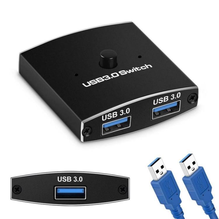 U3 USB Drive Printer Sharing Splitter USB 3.0 Bidirectional Switch 1 Input 2 Output Hub - USB 3.0 HUB by buy2fix | Online Shopping UK | buy2fix