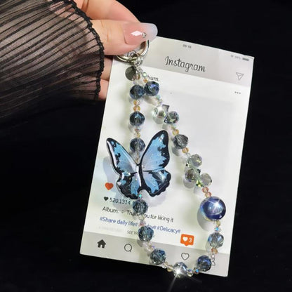 Three-Dimensional Nepalese Butterfly Mobile Phone Chain(Blue) - Lanyards & Wrist Straps by buy2fix | Online Shopping UK | buy2fix