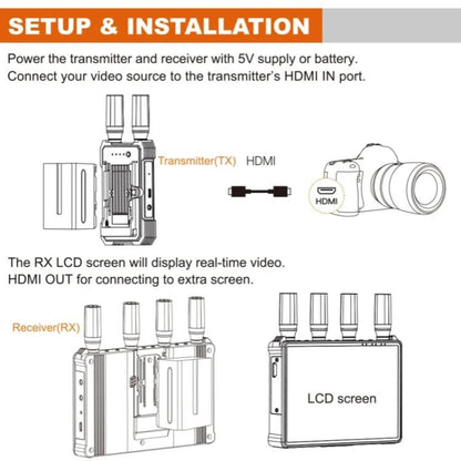 VRRIIS 083P Wth Screen Support 1TX to 5RX 400m Wireless HDMI Transmitter Receiver, Plug:AU Plug - Adapter by buy2fix | Online Shopping UK | buy2fix