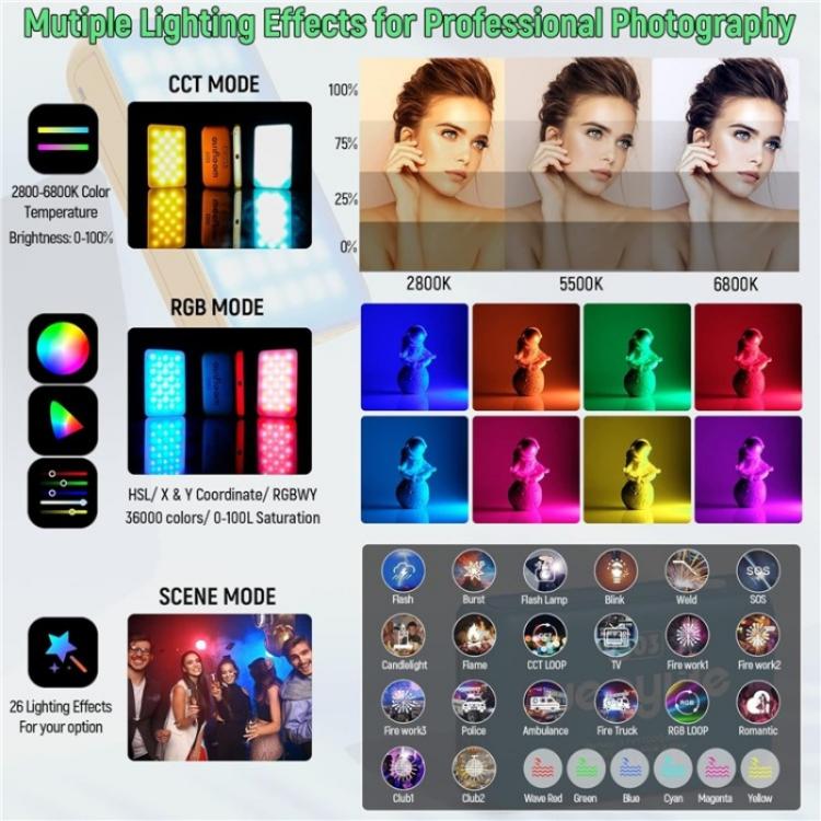 Weeylite S03 Portable RGB Light Video Live Streaming Photography Full Color Fill Light(Blue) - Selfie Light by buy2fix | Online Shopping UK | buy2fix