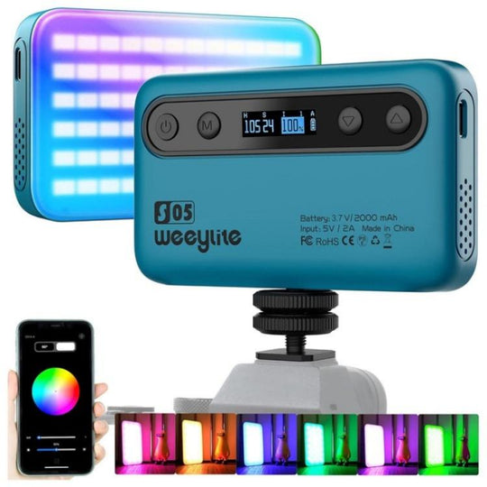 Weeylite S05 Portable App Control Phone Fill Lamp Video Live Streaming Photography RGB Full Color Fill Light(Blue)