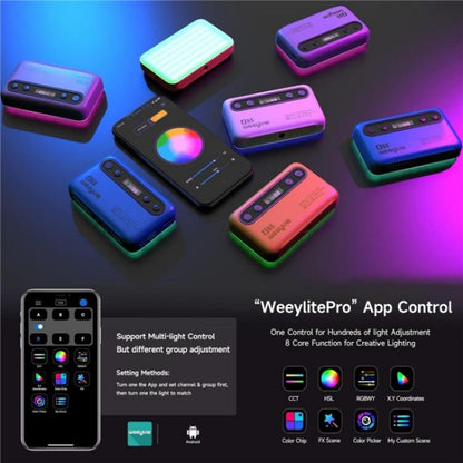 Weeylite S05 Portable App Control Phone Fill Lamp Video Live Streaming Photography RGB Full Color Fill Light(Blue) - Selfie Light by buy2fix | Online Shopping UK | buy2fix