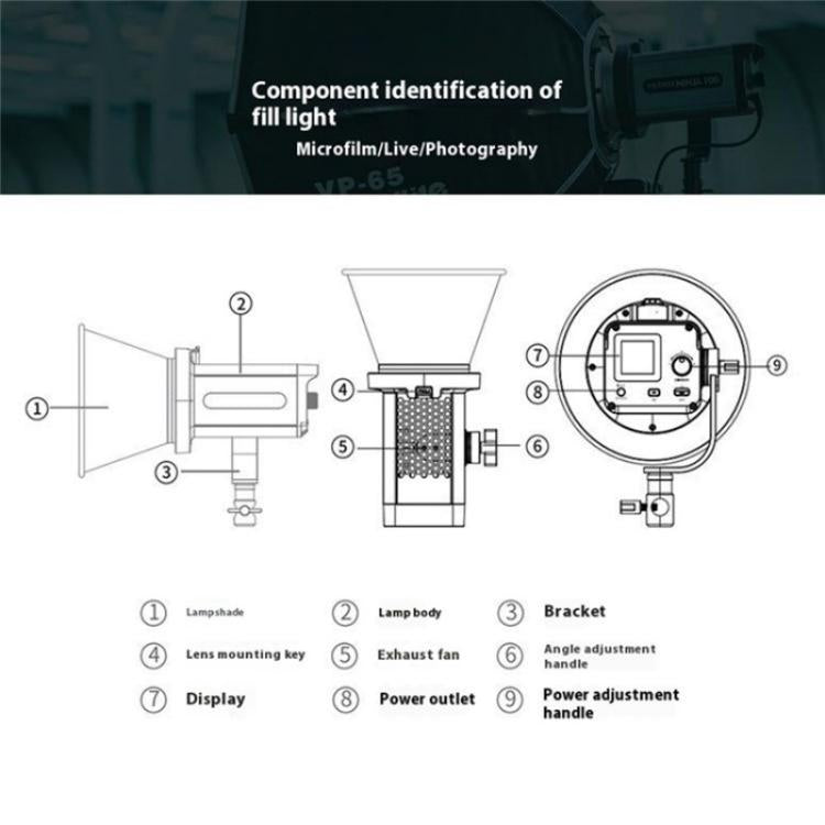 VILTROX Ninja 10B 2800-6800K Photography Studio Streaming Fill Light 120W LED Video Light(EU Plug) -  by buy2fix | Online Shopping UK | buy2fix