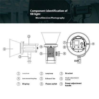 VILTROX Ninja 10B 2800-6800K Photography Studio Streaming Fill Light 120W LED Video Light(EU Plug) -  by buy2fix | Online Shopping UK | buy2fix