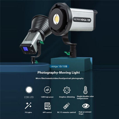VILTROX Ninja 10B 2800-6800K Photography Studio Streaming Fill Light 120W LED Video Light(UK Plug) -  by buy2fix | Online Shopping UK | buy2fix