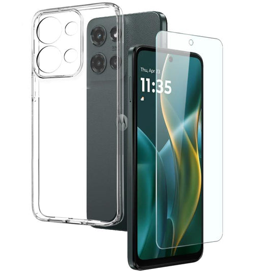 For Motorola Moto G 2025 5G NORTHJO 2 in 1 TPU Phone Case Screen Protector Tempered Glass Film(Clear) - Motorola Cases by NORTHJO | Online Shopping UK | buy2fix