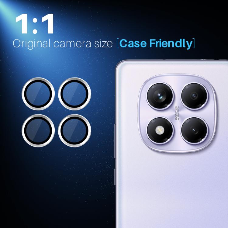 For Xiaomi Redmi Note 14 Pro 4G NORTHJO Camera Lens Protector CD Metal Ring Tempered Glass Film(Silver) - Note 14 Pro Tempered Glass by NORTHJO | Online Shopping UK | buy2fix