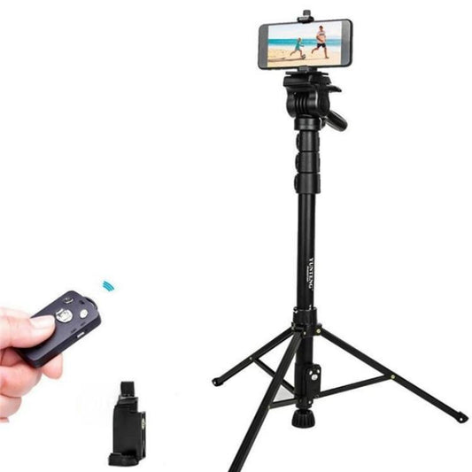 YUNTENG 638 Aluminum Alloy Extendable Stand Phone Holder Camera Tripod Monopod - Tripods by YUNTENG | Online Shopping UK | buy2fix