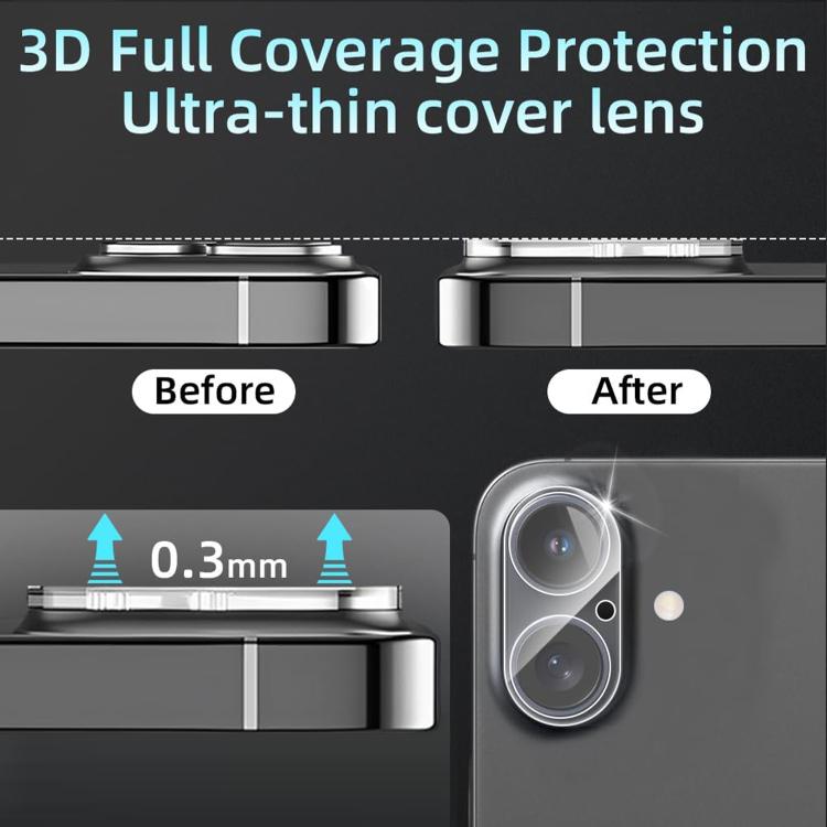 For iPhone 16 Kalebol Transparent One Piece Lens Protection Film - iPhone 16 Tempered Glass by Kalebol | Online Shopping UK | buy2fix
