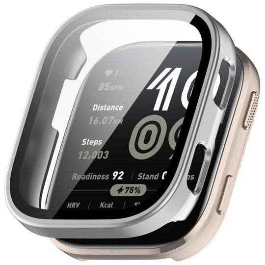 For Amazfit Bip 6 Tempered Film Integrated PC Watch Protective Case(Frosted Silver)