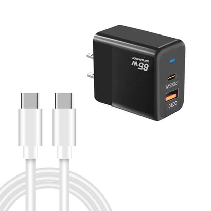 PD41 GaN PD 45W + USB Charger with Type-C to Type-C Data Cable , US Plug(Black) - USB Charger by buy2fix | Online Shopping UK | buy2fix