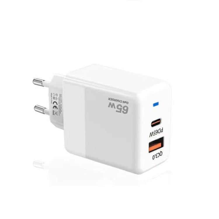 PD41 GaN PD 45W + USB Charger with Type-C to Type-C Data Cable, EU Plug(White) - USB Charger by buy2fix | Online Shopping UK | buy2fix