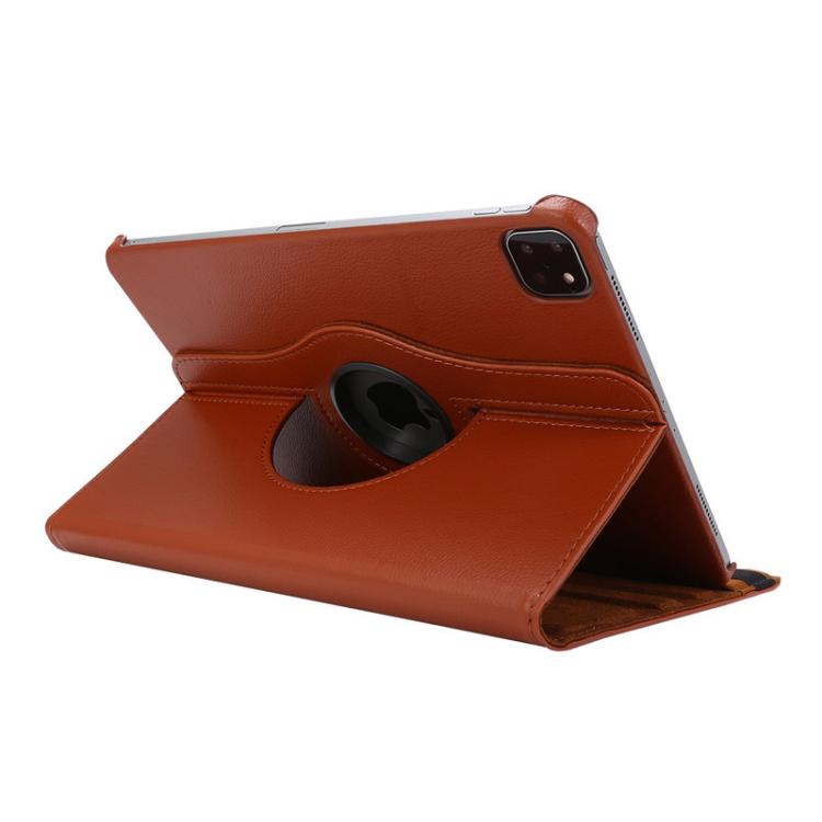For iPad Pro 12.9 / Air 13 2025 / 2024 ENKAY 360 Degree Rotation Litchi Leather Smart Tablet Case(Brown) - iPad Air 13 2025 / 2024 Cases by ENKAY | Online Shopping UK | buy2fix