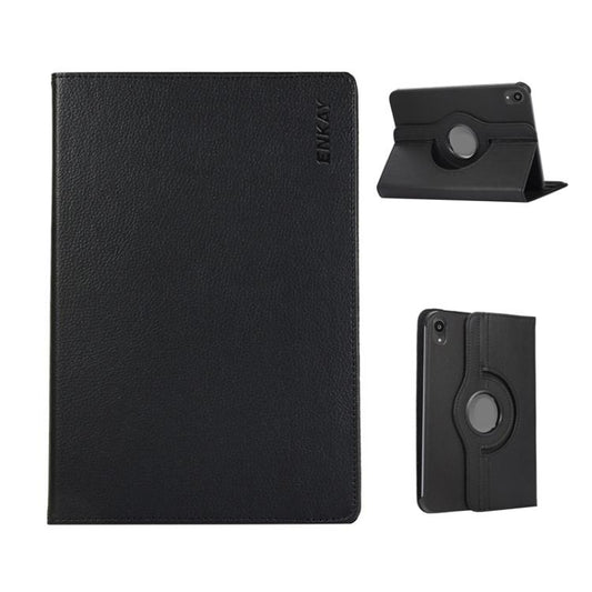 For iPad mini 2024 / mini 6 ENKAY 360 Degree Rotation Litchi Leather Smart Tablet Case(Black) - iPad mini 2024 Cases by ENKAY | Online Shopping UK | buy2fix