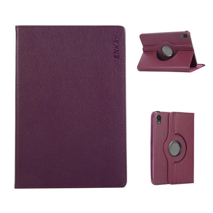 For iPad mini 2024 / mini 6 ENKAY 360 Degree Rotation Litchi Leather Smart Tablet Case(Dark Purple) - iPad mini 2024 Cases by ENKAY | Online Shopping UK | buy2fix