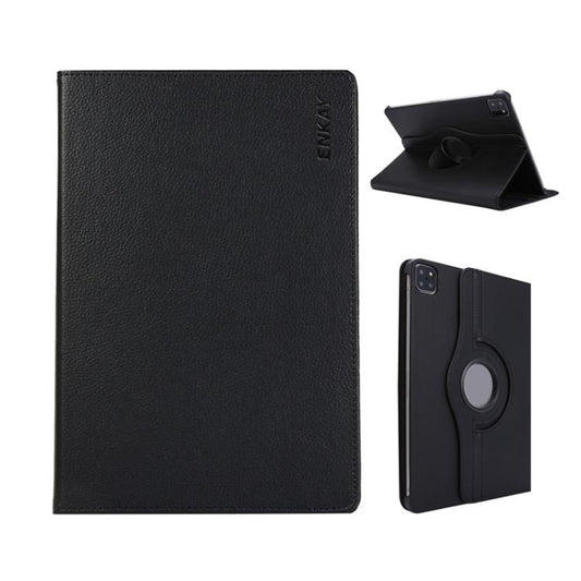 For iPad Pro 13 2025 / 2024 ENKAY 360 Degree Rotation Litchi Leather Smart Tablet Case(Black) - iPad Pro 13 2025 / 2024 Cases by ENKAY | Online Shopping UK | buy2fix