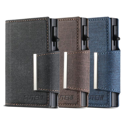 Suteni Denim Buckle Button Automatically Pops Out the Card Box(Blue) - Wallets by Suteni | Online Shopping UK | buy2fix