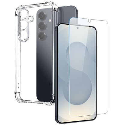 For Samsung Galaxy S25 5G NORTHJO 2 in 1 TPU Airbag Shockproof Phone Case with Screen Film(Clear) - Galaxy S25 5G Cases by NORTHJO | Online Shopping UK | buy2fix