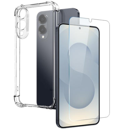 For Samsung Galaxy S25 Edge 5G NORTHJO 2 in 1 TPU Airbag Shockproof Phone Case with Screen Film(Clear) - Galaxy S25 Edge 5G Cases by NORTHJO | Online Shopping UK | buy2fix