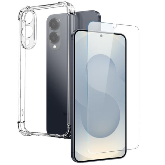 For Samsung Galaxy S25 Edge 5G NORTHJO 2 in 1 TPU Airbag Shockproof Phone Case with Screen Film(Clear) - Galaxy S25 Edge 5G Cases by NORTHJO | Online Shopping UK | buy2fix