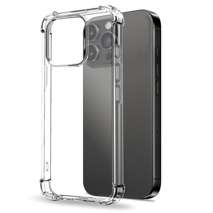 For iPhone 15 Pro NORTHJO 2 in 1 TPU Airbag Shockproof Phone Case with Screen Film(Clear) - iPhone 15 Pro Cases by NORTHJO | Online Shopping UK | buy2fix