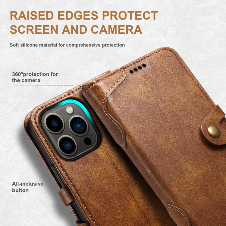 For iPhone 16 Pro Max Suteni Q-03 Oil Wax Magnetic Clasp Leather Phone Case(Brown) - iPhone 16 Pro Max Cases by Suteni | Online Shopping UK | buy2fix