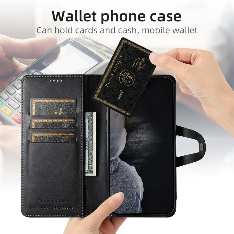 For iPhone 16 Pro Suteni Q-03 Oil Wax Magnetic Clasp Leather Phone Case(Black) - iPhone 16 Pro Cases by Suteni | Online Shopping UK | buy2fix