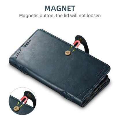 For iPhone 16 Pro Suteni Q-03 Oil Wax Magnetic Clasp Leather Phone Case(Blue) - iPhone 16 Pro Cases by Suteni | Online Shopping UK | buy2fix