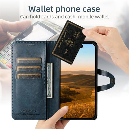 For iPhone 16 Pro Suteni Q-03 Oil Wax Magnetic Clasp Leather Phone Case(Blue) - iPhone 16 Pro Cases by Suteni | Online Shopping UK | buy2fix