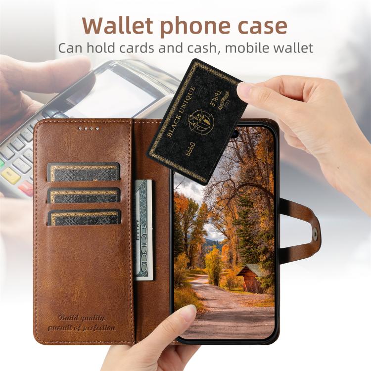 For iPhone 15 Pro Max Suteni Q-03 Oil Wax Magnetic Clasp Leather Phone Case(Brown) - iPhone 15 Pro Max Cases by Suteni | Online Shopping UK | buy2fix