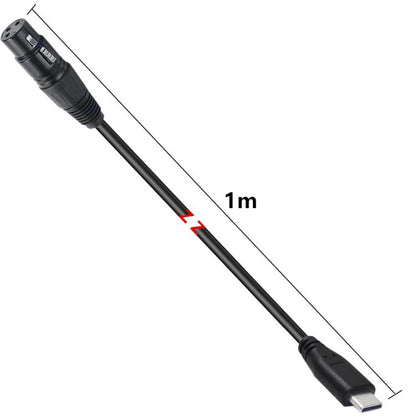 Type-C Male to XLR Female JUNSUNMAY Microphone Phone Audio Adapter Cable, Length: 1m - Microphone Audio Cable & Connector by JUNSUNMAY | Online Shopping UK | buy2fix