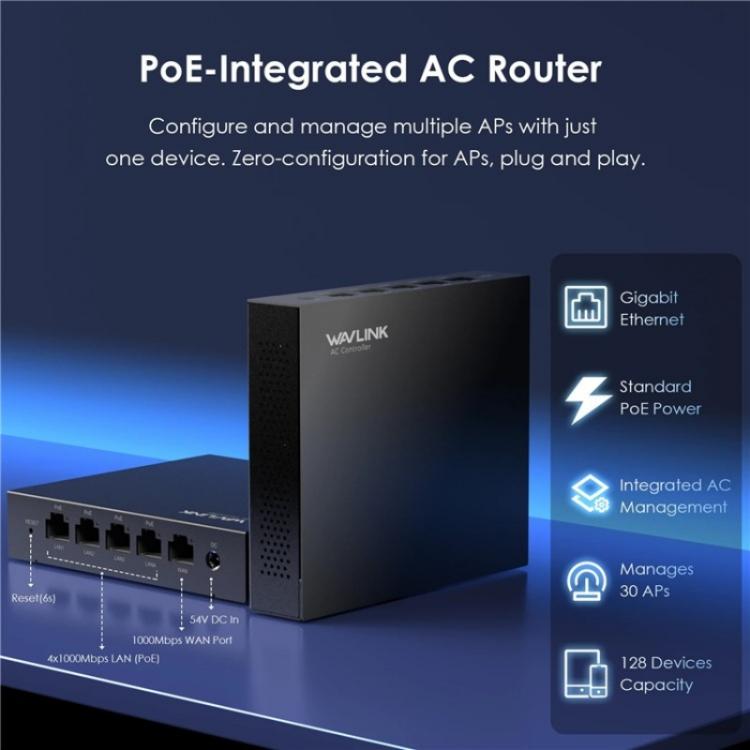 WAVLINK WN701AE IEEE 802.3AF / AT Auto-Discovery Centralized AP Management Poe Switch, Plug:US Plug - Switch by WAVLINK | Online Shopping UK | buy2fix