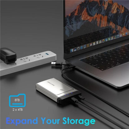 WAVLINK ST347 One-Click Offline Clone Dual Slot M.2 SSD Enclosure USB-C 3.2 Gen2 10Gbps(AU Plug) - HDD Enclosure by WAVLINK | Online Shopping UK | buy2fix