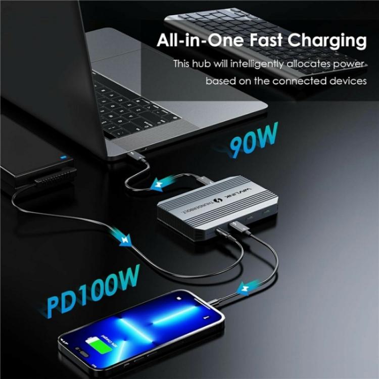 WAVLINK UTD49T 100W PD Input USB-A High Speed Data Transfer Adapter Thunderbolt 4 Hub(EU Plug) - USB HUB by WAVLINK | Online Shopping UK | buy2fix
