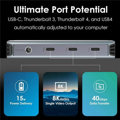 WAVLINK UTD49T 100W PD Input USB-A High Speed Data Transfer Adapter Thunderbolt 4 Hub(AU Plug) - USB HUB by WAVLINK | Online Shopping UK | buy2fix