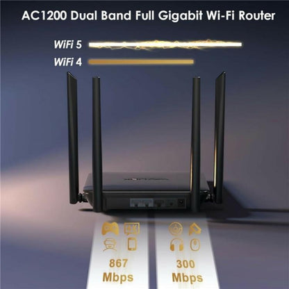 WAVLINK WN530HG4 Home Gigabit Ethernet MU-MIMO Router AC1200 Dual Band Router, Plug:EU Plug - Wireless Routers by WAVLINK | Online Shopping UK | buy2fix