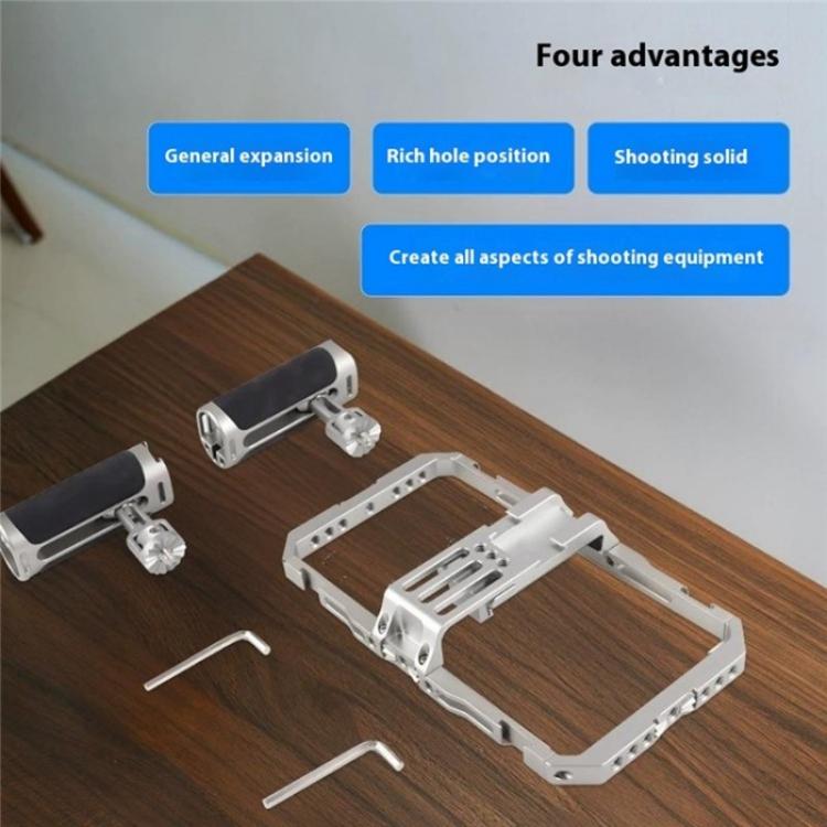 C072 Aluminum Alloy Handheld Smartphone Cage Rig Photography Stabilizer Dual Handle Frame - Camera Cage by buy2fix | Online Shopping UK | buy2fix