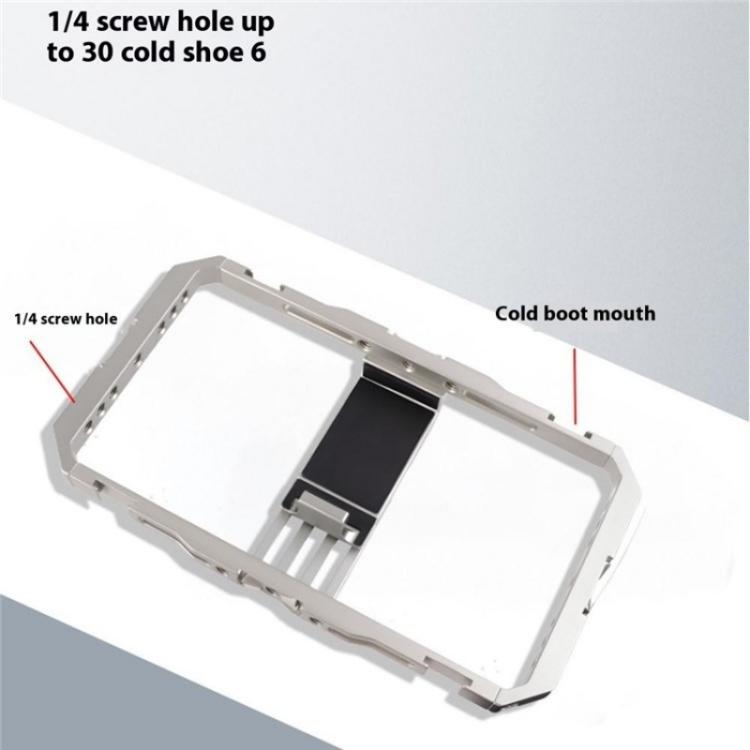 C072 Aluminum Alloy Handheld Smartphone Cage Rig Photography Stabilizer Dual Handle Frame - Camera Cage by buy2fix | Online Shopping UK | buy2fix