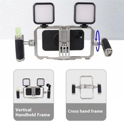 C072 Aluminum Alloy Handheld Smartphone Cage Rig Photography Stabilizer Dual Handle Frame - Camera Cage by buy2fix | Online Shopping UK | buy2fix