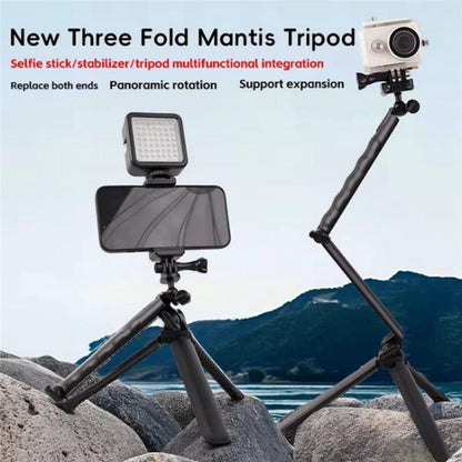 C062 Tri-folding Tripod Sports Camera Mobile Phone Selfie Stand Desktop Fixed Bracket - Tripods by buy2fix | Online Shopping UK | buy2fix