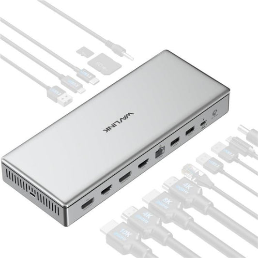 WAVLINK WL-UG75PD1-DH2 USB-C / Type-C Displaylink DL7400 Docking Station Support Quad Display(US Plug) -  by WAVLINK | Online Shopping UK | buy2fix