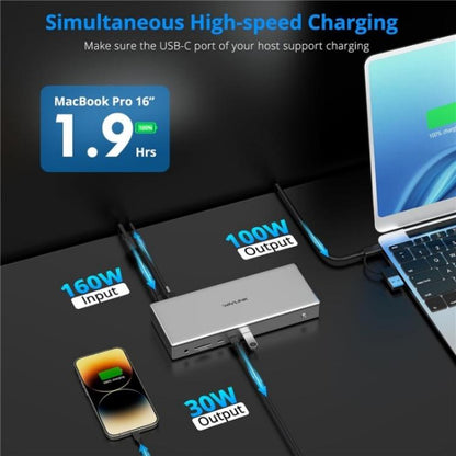 WAVLINK WL-UG75PD1-DH2 USB-C / Type-C Displaylink DL7400 Docking Station Support Quad Display(AU Plug) -  by WAVLINK | Online Shopping UK | buy2fix