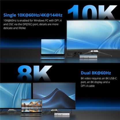 WAVLINK WL-UG75PD1-DH2 USB-C / Type-C Displaylink DL7400 Docking Station Support Quad Display(EU Plug) -  by WAVLINK | Online Shopping UK | buy2fix