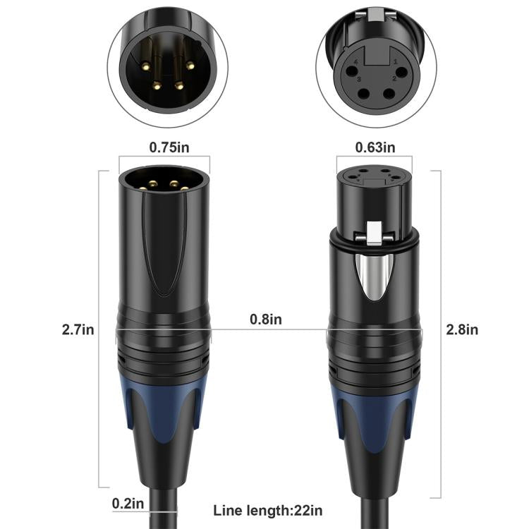 JUNSUNMAY 4 Pin XLR Male to Female Headphone Audio Adapter Cable, Length:1.8m - Microphone Audio Cable & Connector by JUNSUNMAY | Online Shopping UK | buy2fix