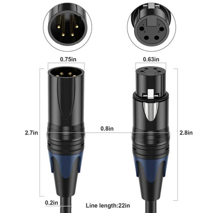 JUNSUNMAY 4 Pin XLR Male to Female Headphone Audio Adapter Cable, Length:1.8m - Microphone Audio Cable & Connector by JUNSUNMAY | Online Shopping UK | buy2fix
