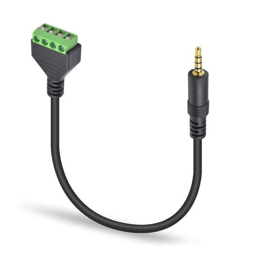 JUNSUNMAY 3.5mm Male to 4 Pin Stereo Audio Terminal Block Balum Connection Cable, Length: 30cm