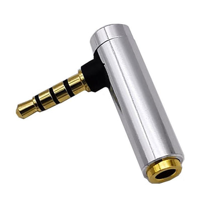 JUNSUNMAY 90 Degree Right Angle 3.5mm TRRS Male to Female Audio Adapter Connector(Silver) - Headset Accessories by JUNSUNMAY | Online Shopping UK | buy2fix
