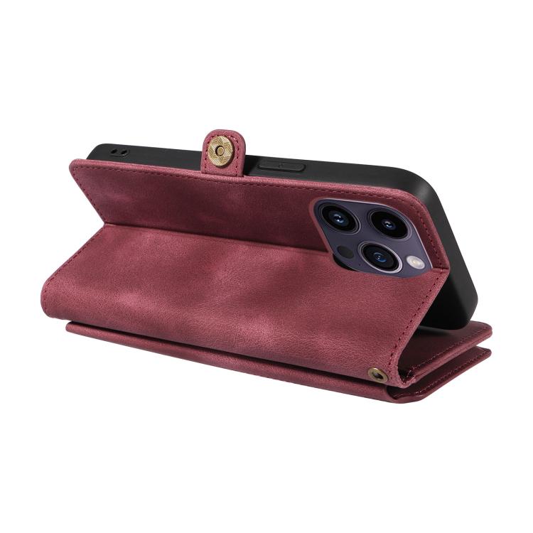 For iPhone 16 Pro Max Fantasy Multifunctional Zipper Wallet Leather Phone Case(purple) - iPhone 16 Pro Max Cases by buy2fix | Online Shopping UK | buy2fix