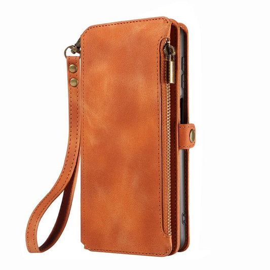 For iPhone 16 Plus Fantasy Multifunctional Zipper Wallet Leather Phone Case(orange) - iPhone 16 Plus Cases by buy2fix | Online Shopping UK | buy2fix